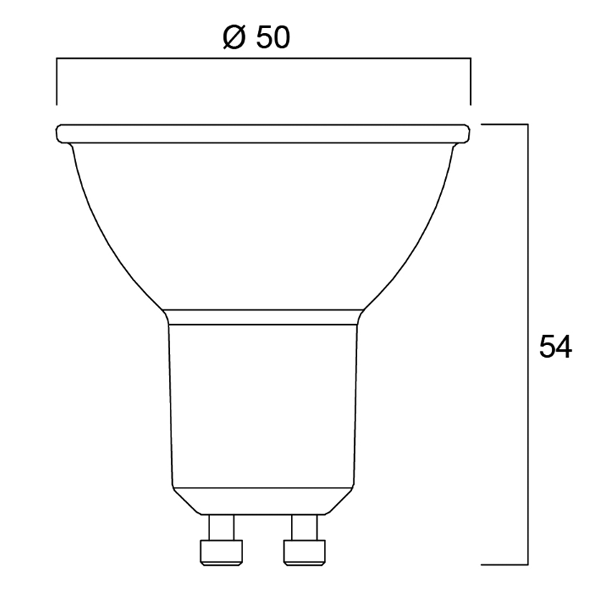 Ampoule RefLED Superia Retro Ø50 345 lumens 4,5W culot GU10 - dimmable - blanc chaud - faisceau 36°