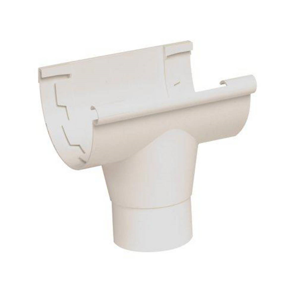 Naissance centrale pour gouttière - À coller Ø 80 mm - 300 x 125 mm - Techtan - Blanc