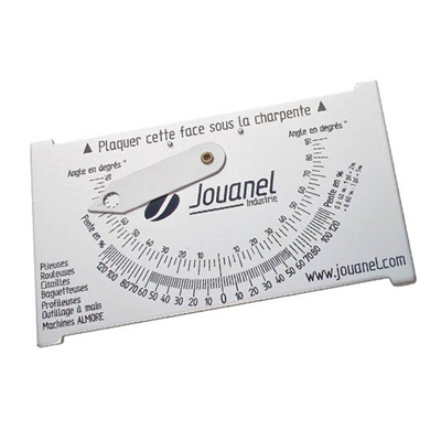 Déclimètre en aluminium pour mesure pente de toit - Degrés ou pourcentage - Jouanel - 150 x 90 mm