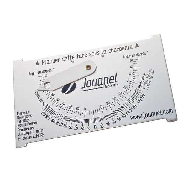 Déclimètre en aluminium pour mesure pente de toit - Degrés ou pourcentage - Jouanel - 150 x 90 mm