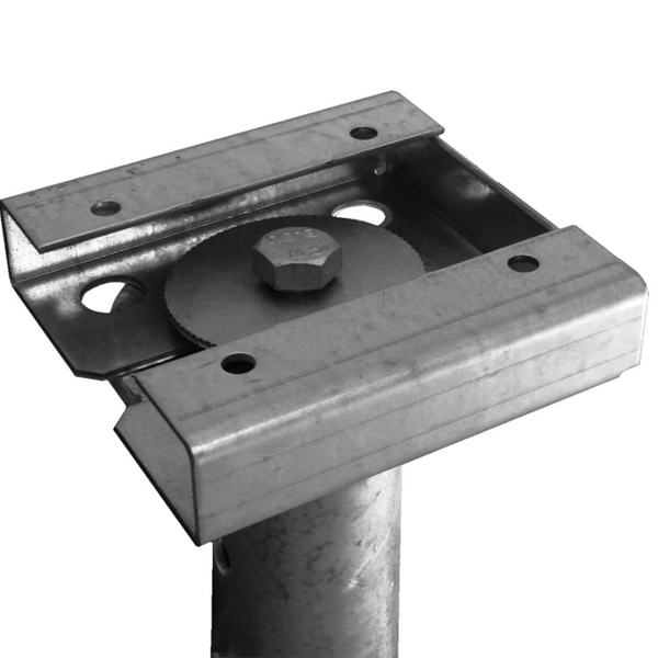 Connecteur Wood 140 pour poteau en bois vertical sur vis de fondation Weasyfix - acier galvanisé