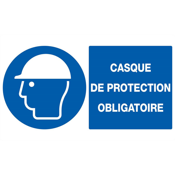 Panneau PS Choc en 330x200 Protection obligatoire de la tête