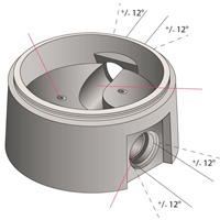 Fond regard EU PRO Ø1000 - Entrée 0° (Passage direct) pour 400 PVC/400 FTE - NF