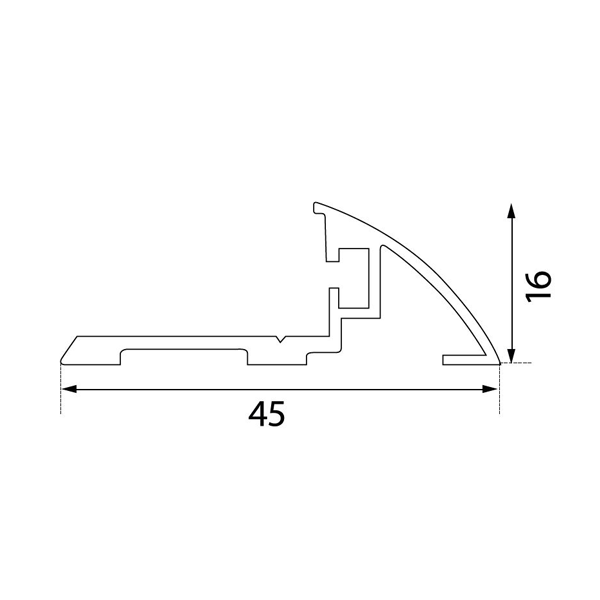 Seuil de porte suisse en aluminium avec joint - Pour bas de portes extérieures - Longueur 3 mètres