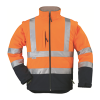 Veste haute visibilité softshell Station Coverguard orange et bleu - Manches amovibles - Taille XL