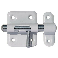 Verrou targette à pêne rond Abus SRR - acier blanc - largeur 40 mm