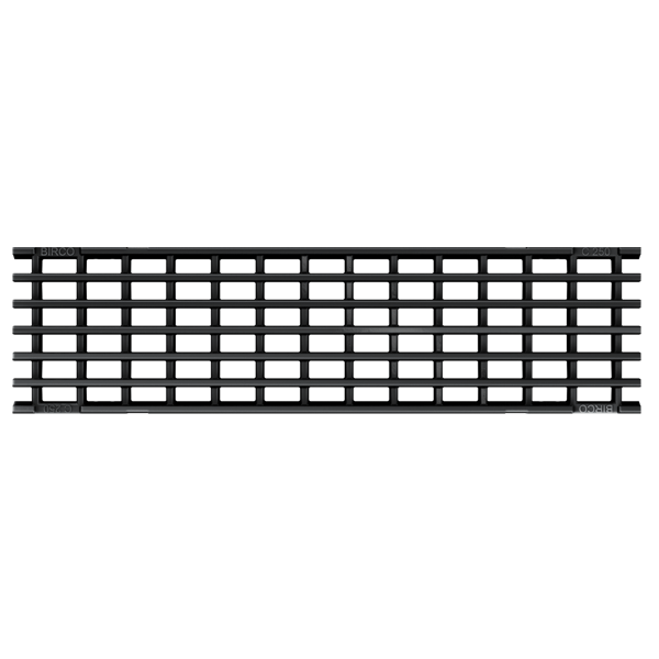 Grille caniveau fonte à barreaux longitudinaux maille 29/14 mm PMR C250 - pour caniveau BIRCOslim DN 150 - Longueur 500 mm