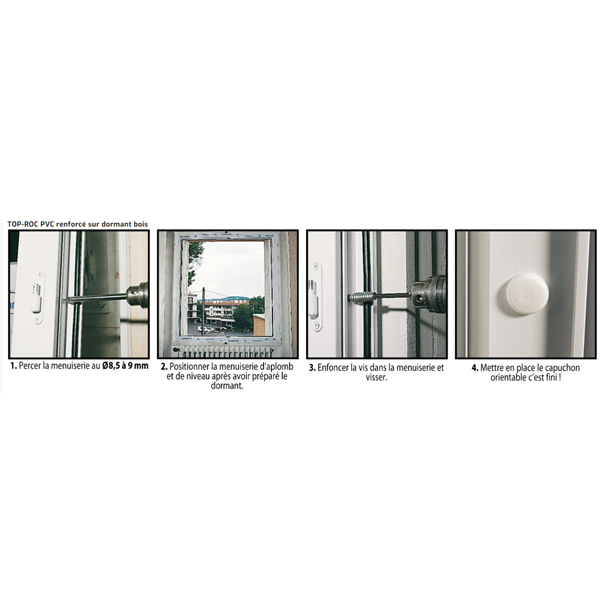 Vis sans tête menuiseries PVC sur dormant bois Filet 33mm 6x80mm Acier trempé Boîte de 100