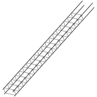 Armature de chaînage vertical en acier - zone sismique 3 - avec 4 fils de 10 MM - 8 x 8 cm - Long. 6,00 ml