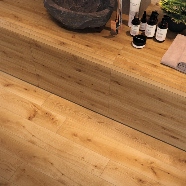 Carrelage intérieur en grès cérame rectifié effet bois Exence - 120,0 CM x 20,0 CM - ép. 9,00 MM - Amber