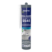 Mastic silicone S545 pour bain, cuisine, tous supports - Translucide - Cartouche de 300 ml