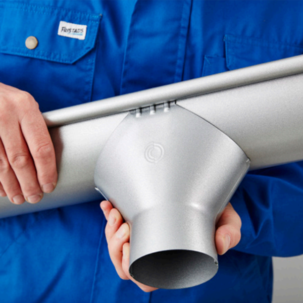 Naissance de gouttière 333 MM Lindab OMV pour descente de 100 mm - acier galvanisé Gris anthracite RAL 7016