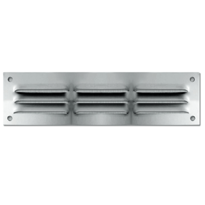 Grille de ventilation à persiennes intérieure et extérieure avec moustiquaire - 250  x 250 mm - Alu