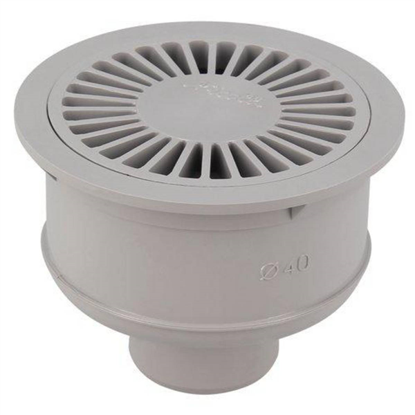 Siphonette d'évacuation de plain-pied Docia avec grille ronde Ø 98 mm - sortie verticale Ø  40 mm