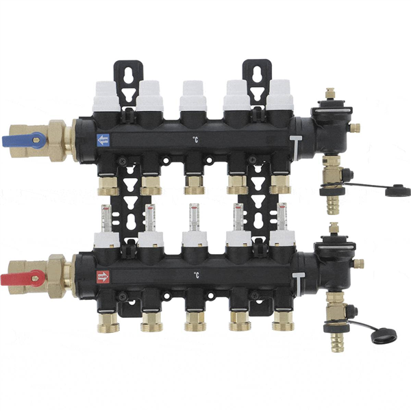 Collect. HYDRONIC Ø1"-5 circuits *6716E1 Ensemble complet-Matériaux de Synthèse