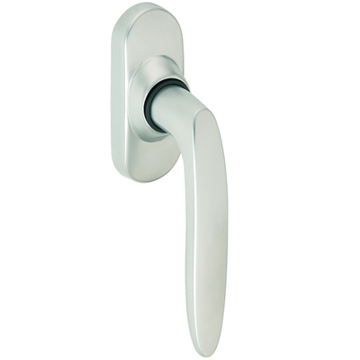 Poignée de fenêtre à béquille Vachette Jazz chrome velours sur bloc platine carré 7 mm