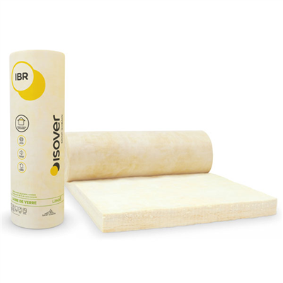 Rouleau laine de verre pour combles et plafonds - IBR Nu Isover - R=2,00 m².K/W - 9,00 M x 1,20 M - ép. 80 MM