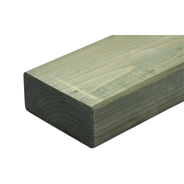 Bois d'ossature en sapin classe C24 raboté et chanfreiné - traité classe 3 vert - 95 MM x 45 MM - longueur 5.1 M
