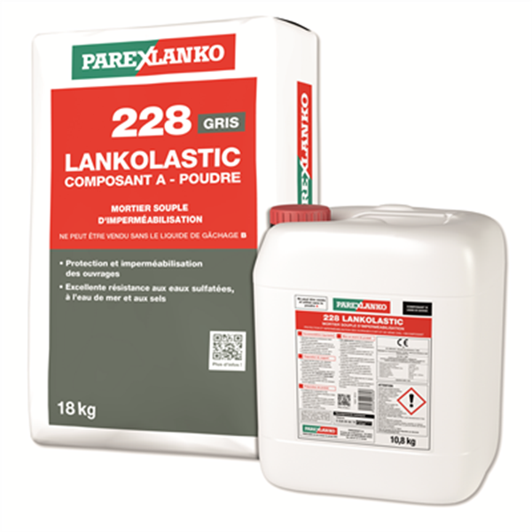 Mortier souple d'imperméabilisation - Lankolastic 228 - Kit de 28,8 KG