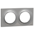 Plaque de finition double Schneider Odace Styl pour 2 postes encastrés - coloris aluminium