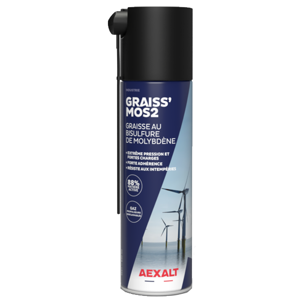 Graisse au bisulfure de molybdène - extrême pression et fortes charges - Graiss'MOS2 Aexalt - aérosol 650 ml
