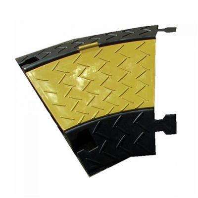 Angle passe-câbles de 30° - 5 canaux - 2 x Ø35 mm et 3 x Ø30 mm - Caoutchouc - Jaune et noir