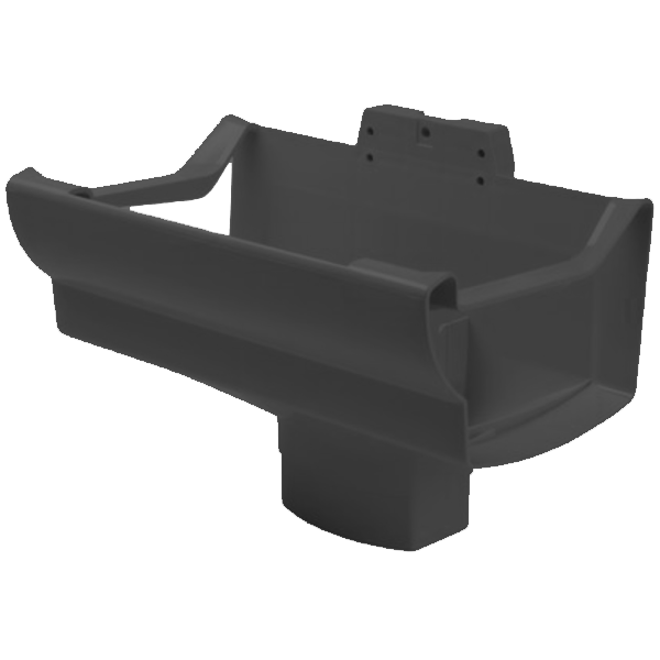 Naissance centrale Nicoll NAD381 pour gouttière LG38 et descente ovoïde de 105 x 76 mm - Techtan Anthracite