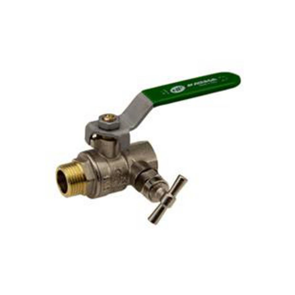 Vanne à sphère NF Mâle Femelle 1/2" A purge Passage intégral Poignée plate