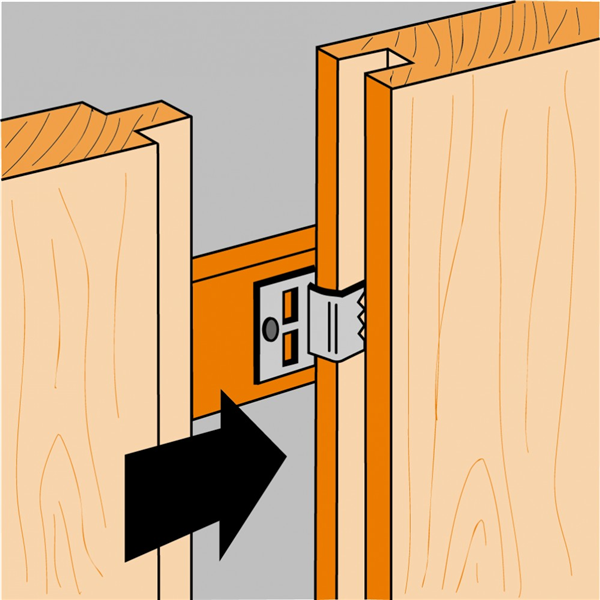 Crochet CLIP pour lambris bois 25x0.6x25 mm épaisseur 5 mm 250 pièces