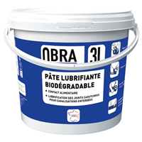 Pâte lubrifiante biodégradable pour joint caoutchouc de canalisation - Obra - Seau de 3,0 ltr