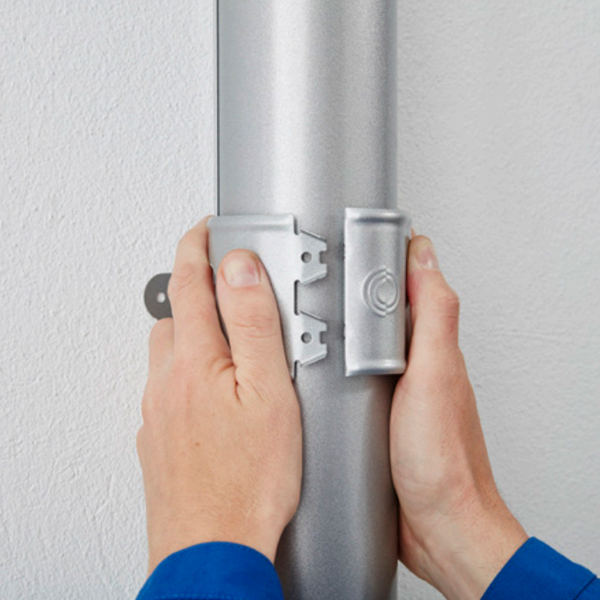 Collier de descente de gouttière Lindab SSVU pour tuyau de 100 MM - acier galvanisé Gris anthracite RAL 7016