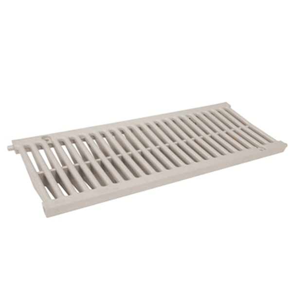 Grille PVC pour caniveaux de piscine - Connecto A15 Gris clair - largeur int. 150 mm - longueur 0.5 m