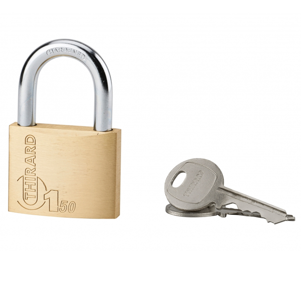 Cadenas type 1 corps laiton 40 mm grade 5 anse acier cémenté - 2 clés - Thirard