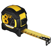 Mètre ruban magnétique et autobloquant avec clip ceinture et dragonne Axian - largeur 25 MM - longueur 8,00 M