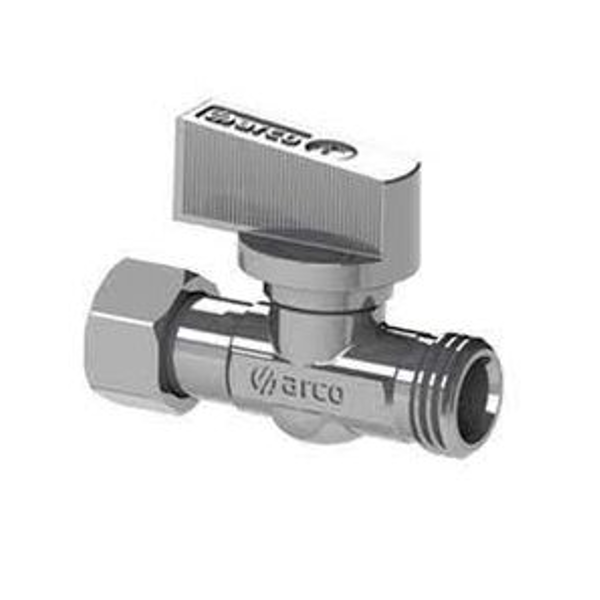 Robinet d'arrêt droit 1/4 de tour pour WC - Filetage MF 12 x 17 - Laiton