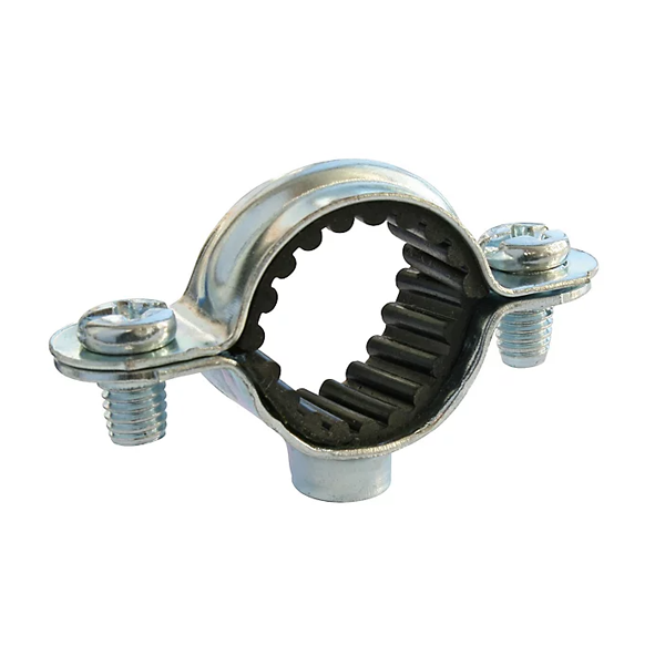 Collier isophonique simple - Fixation tuyauteries - Diamètre 12 mm - Acier zingué - Sachet de 5