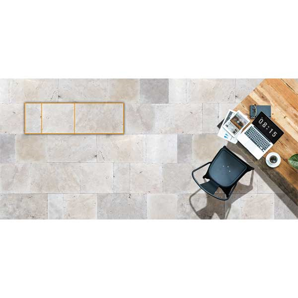 Dalle en pierre naturelle Travertin module 3 formats - Cappadoce Mix - ép. 1,20 CM