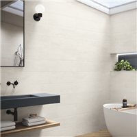 Faïence murale effet ciment Rambla - 20,0 cm x 60,0 cm - ép. 8,00 mm - coloris White mat