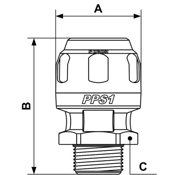 Raccord droit aluminium fileté mâle conique pour tube diamètre ext. 20 mm - PPS1 MM2027
