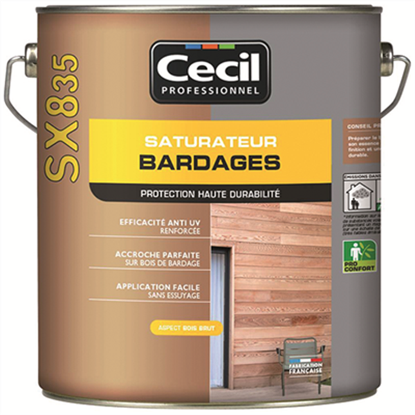 Saturateur tous bois bardages SX835 Cecil aspect mat naturel 5L