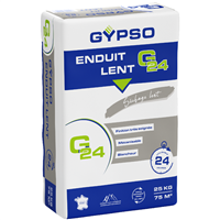 Enduit en poudre à prise lente Gypso G24 pour joint de plaque de plâtre et doublage - séchage 24h - sac de 25 kg