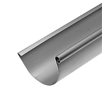 Gouttière lyonnaise en zinc naturel Rheinzink avec pince et boudin Ø 18 mm - 333 MM - ép. 0.65 MM - 4 M