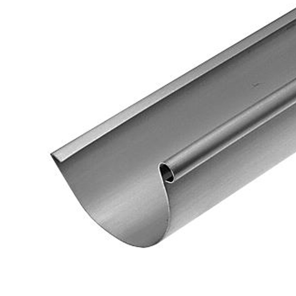 Gouttière lyonnaise en zinc naturel Rheinzink avec pince et boudin Ø 18 mm - 333 MM - ép. 0.65 MM - 4 M