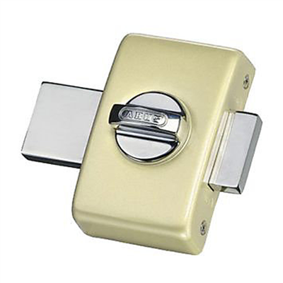 Verrou de porte sans vis apparentes - double cylindre C83 45 mm - Styl' Abus Champagne - avec 4 clés et carte code