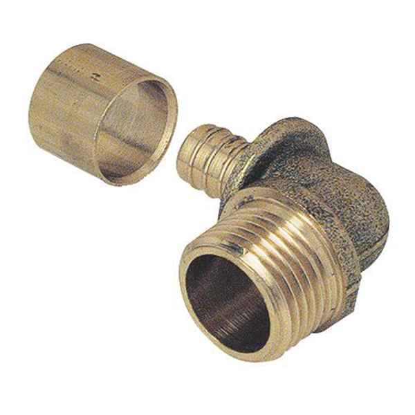 Raccord male coudé à glissement - Male 15/21 - PER Ø16