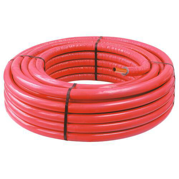 Tube PER-B - Pré-gainé isole - Ø13/16 en couronne 50m - Rouge