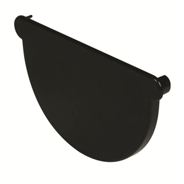 Fond de naissance Nicoll pour gouttière demi-ronde de 25 cm - Longueur 20 mm - Techtan - Noir