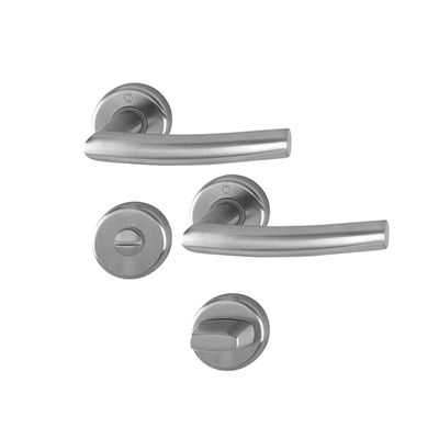 Ensemble sur rosace Alta à condamnation - inox mat pour porte 38-42 mm - Hoppe - carré 7 mm