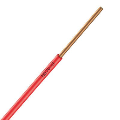 Fil électrique rigide H07VU - pour installations domestiques - section 2.5 mm² - Rouge - 100 m