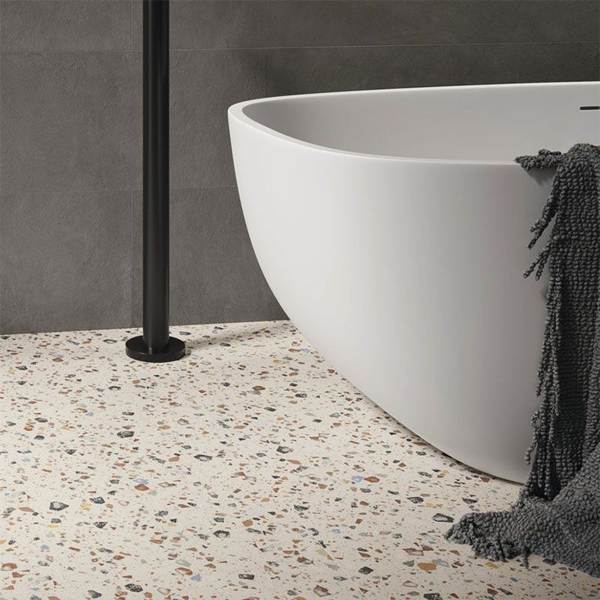 Carrelage sol intérieur imitation terrazzo - Argillae Coccio Mix - 60,0 CM x 60,0 CM - ép. 9,70 MM